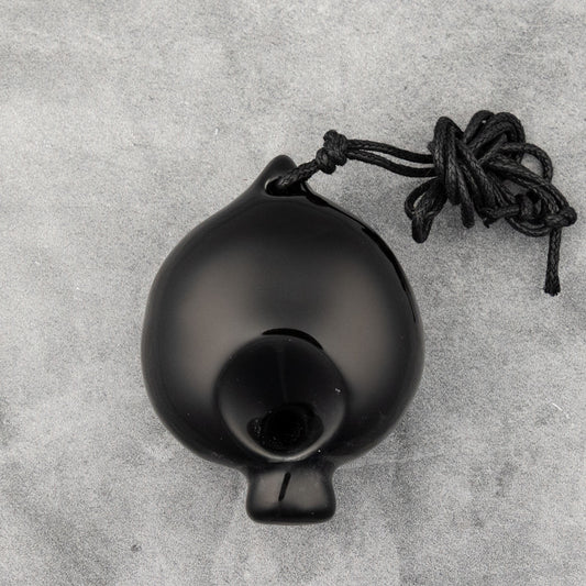 Songbird Black Spade 4-Hole Ocarina in G, Hylian Crest