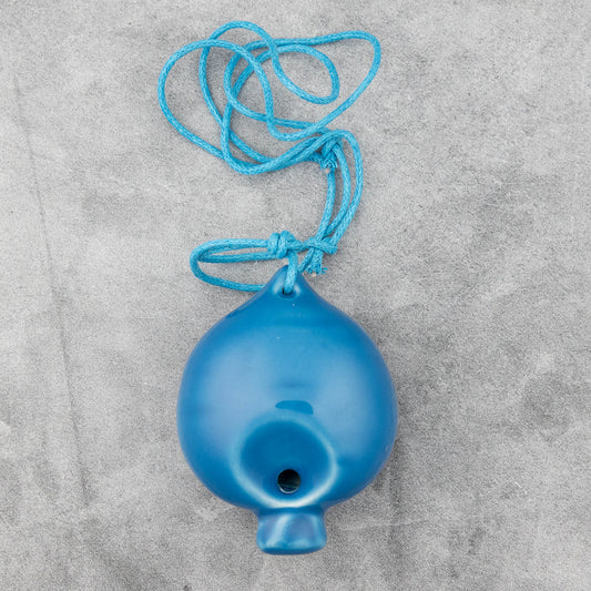 Songbird Blue Spade 4-Hole Ocarina in G, Hylian Crest