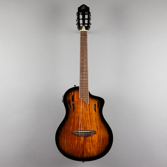 Ortega TourPlayer Deluxe Nylon String Guitar, Acacia Burst Top