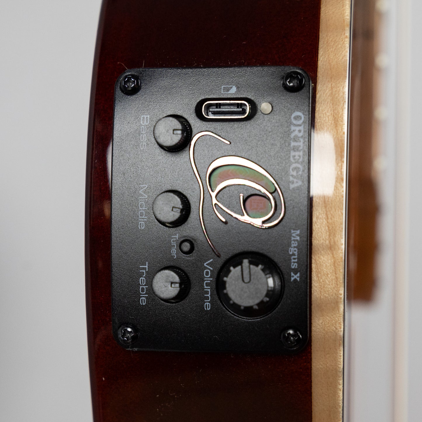 Ortega TourPlayer Deluxe Nylon String Guitar, Acacia Burst Top