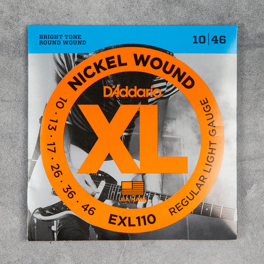 D'Addario EXL110 Nickel Wound Electric Guitar Strings, 10-46, Regular Light Set