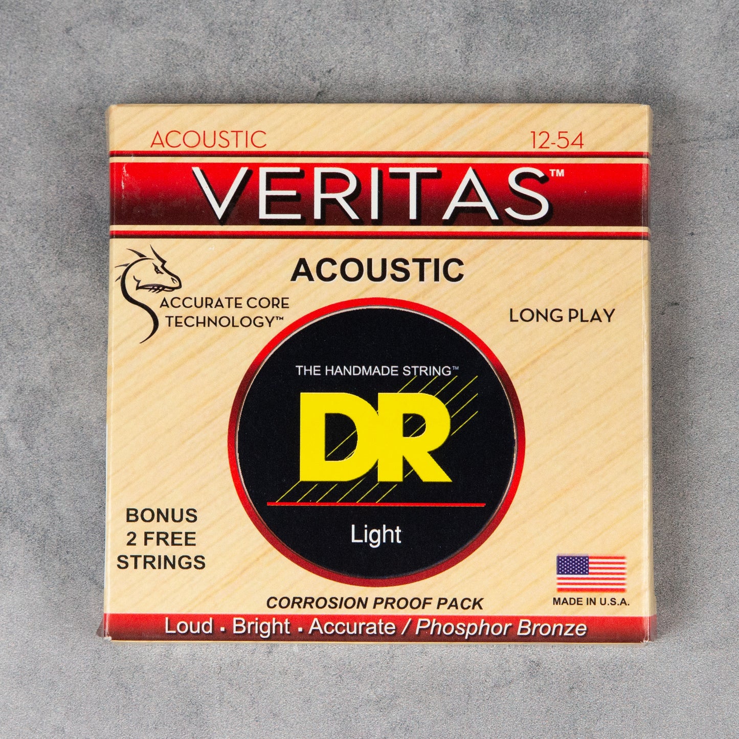 DR VTA-12 Veritas Phosphor Bronze Acoustic Guitar Strings, Light, 12-54
