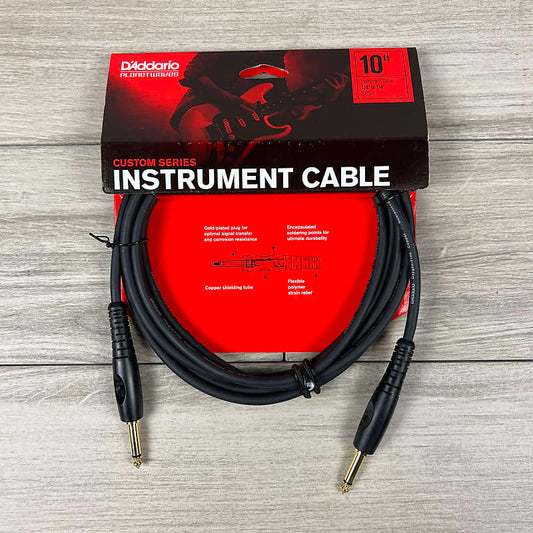 D'Addario Custom Series Instrument Cable, 1/4" Straight to Straight, 10ft