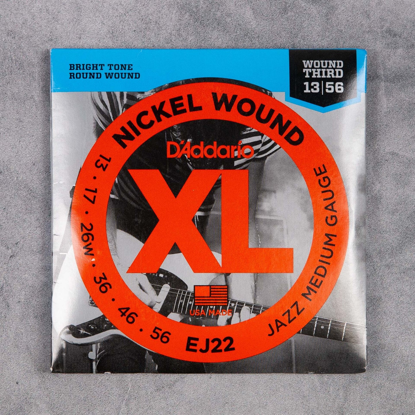 D'Addario EJ22 Nickel Wound Electric Guitar Strings, 13-56, (Wound Third) Jazz Medium Set