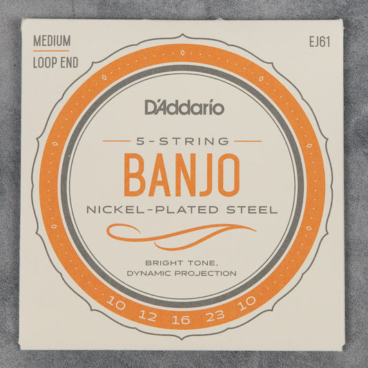 D’Addario EJ61 Medium 5-String Banjo Set, 10-23