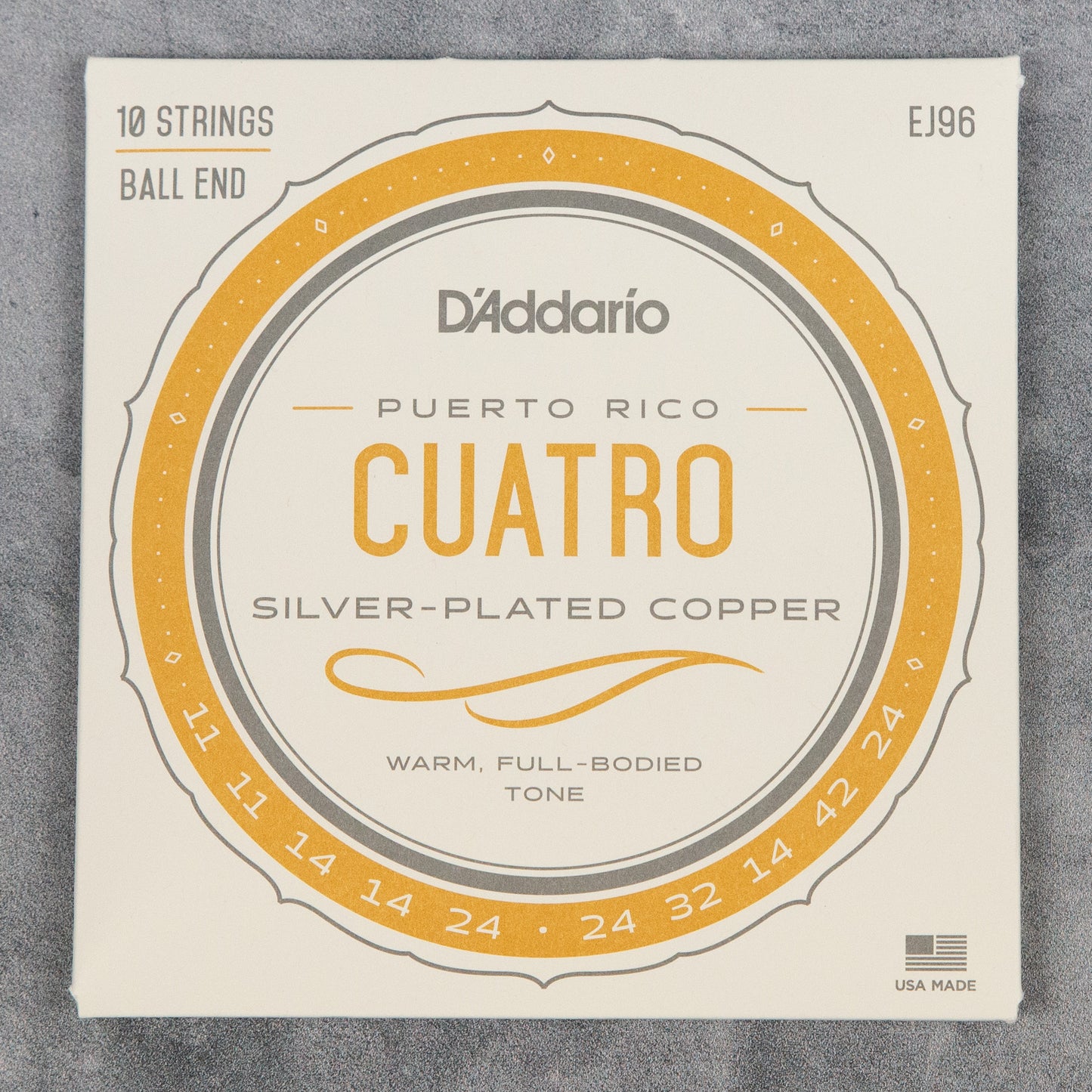 D'Addario EJ96 Puerto Rican Cuatro, 10-String Set