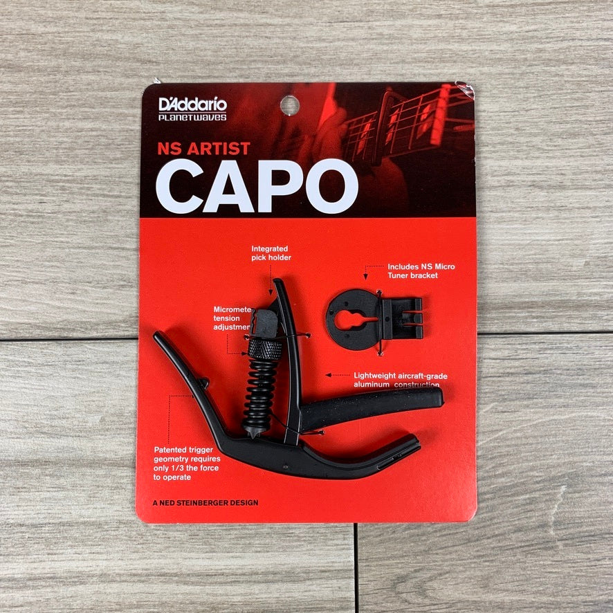 D'Addario PW-CP-10 NS Artist Capo, Black