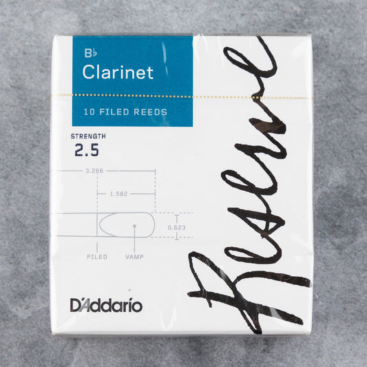D'Addario Reserve Bb Clarinet Reeds, Strength 2.5 (Box of 10)