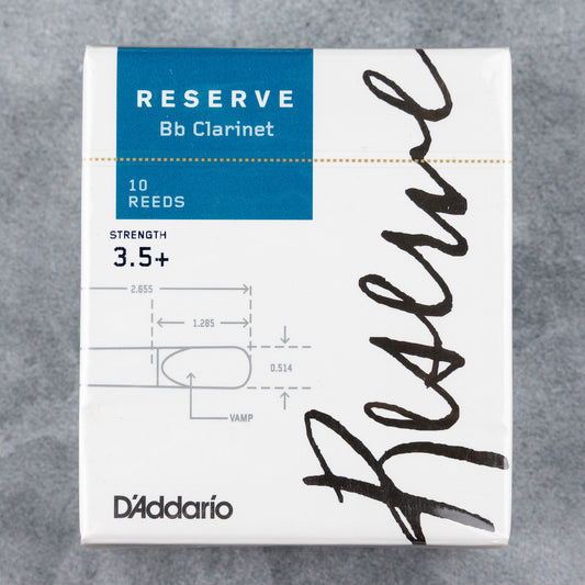 D'Addario Reserve Bb Clarinet Reeds, Strength 3.5+ (Box of 10)