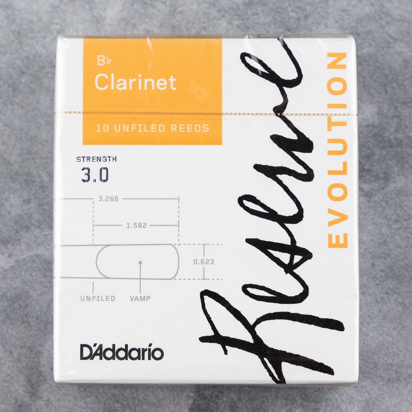 D'Addario Reserve Evolution Bb Clarinet Reeds, Strength 3.0, 10-pack