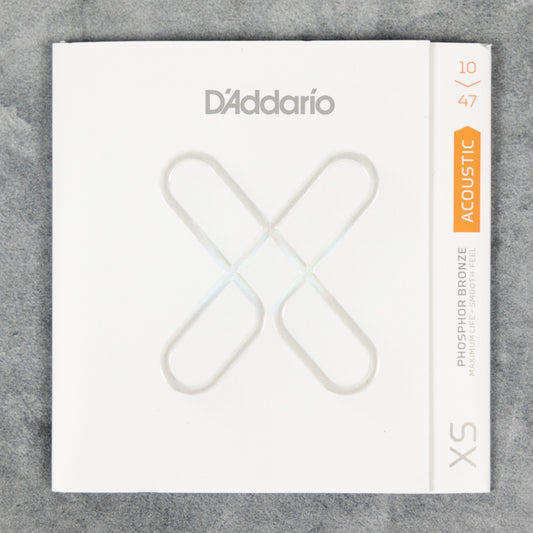 D'Addario XSAPB1047 XS Phosphor Bronze Acoustic Guitar Strings, 10-47 Gauge