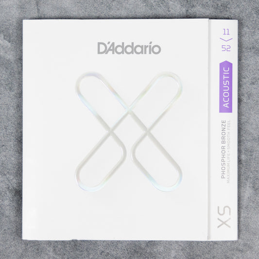D'Addario XSAPB1152 XS Phosphor Bronze Acoustic Guitar Strings, 11-52 Gauge