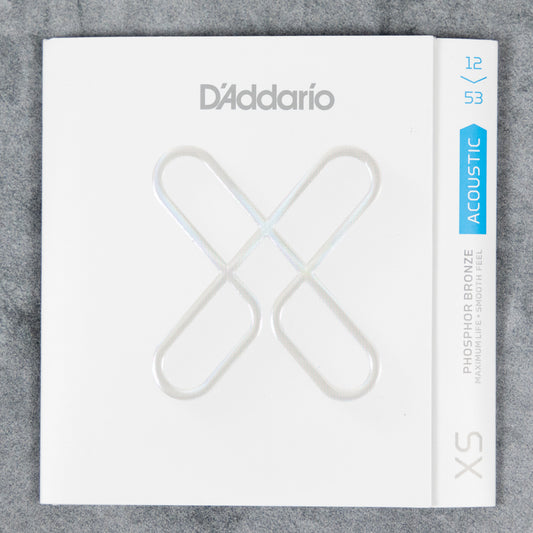D'Addario XSAPB1253 XS Phosphor Bronze Acoustic Guitar Strings, 12-53 Gauge