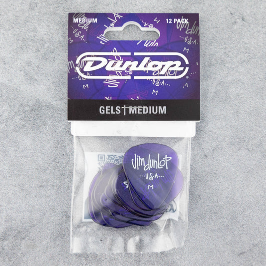 Dunlop 486PMD Gels Purple Medium Picks, 12-Pack