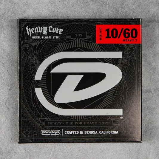 Dunlop Heavy Core Electric Guitar Strings, 10-60, 7-String Set