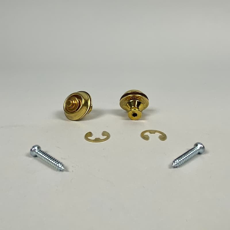 Dunlop Straplok Dual Design Strap Retainers, Brass