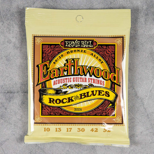 Ernie Ball Earthwood 80/20 Bronze Acoustic Guitar Strings, 10-52, Rock and Blues