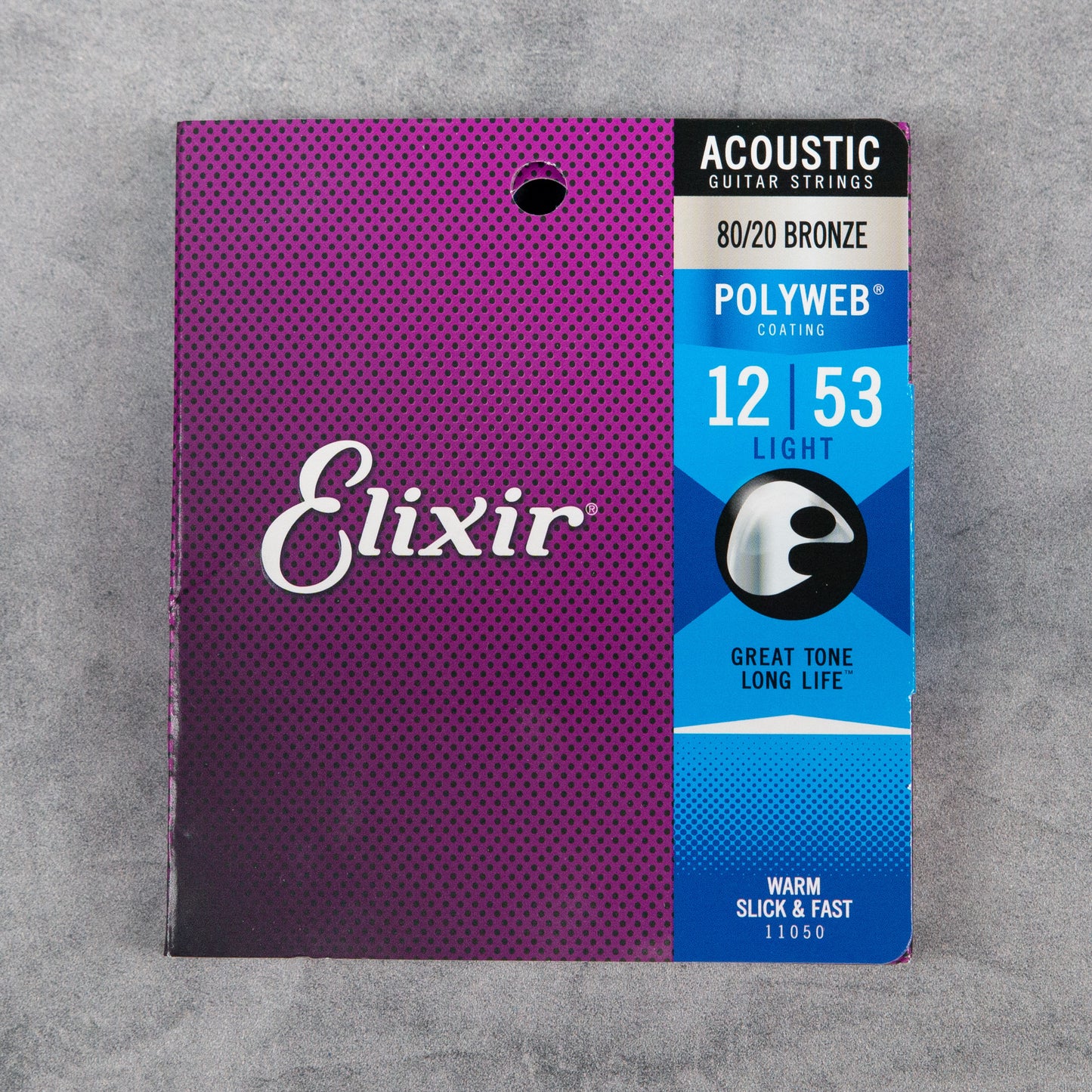 Elixir 11050 Polyweb Coated 80/20 Bronze Acoustic Guitar Strings, Light, 12-53