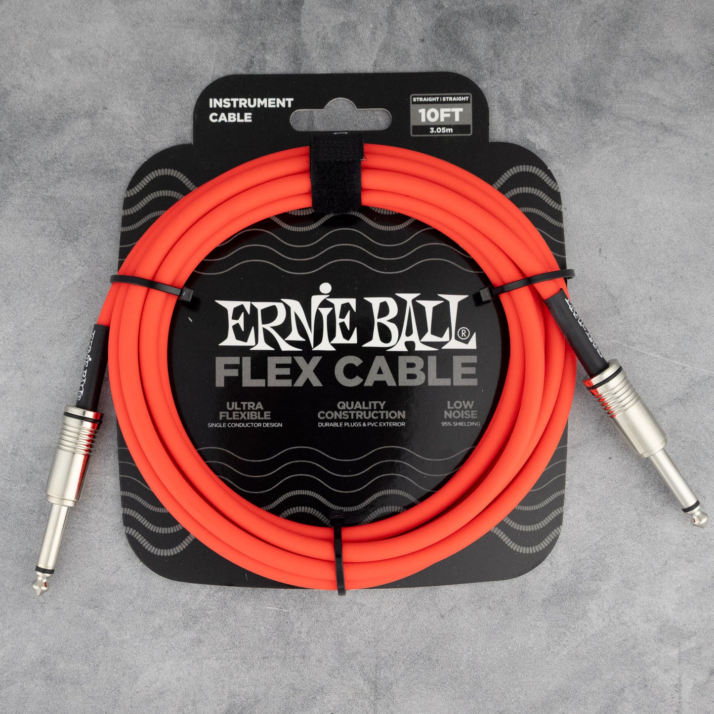 Ernie Ball 10' Flex Instrument Cable Straight/Straight, Orange