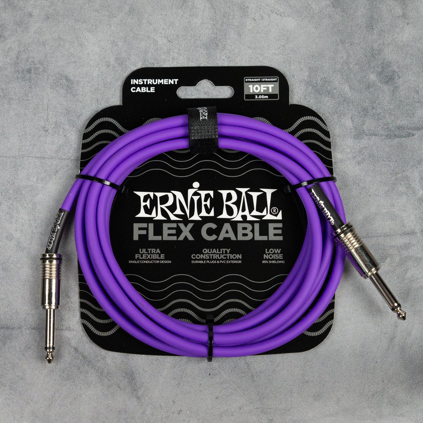 Ernie Ball 10' Flex Instrument Cable Straight/Straight, Purple