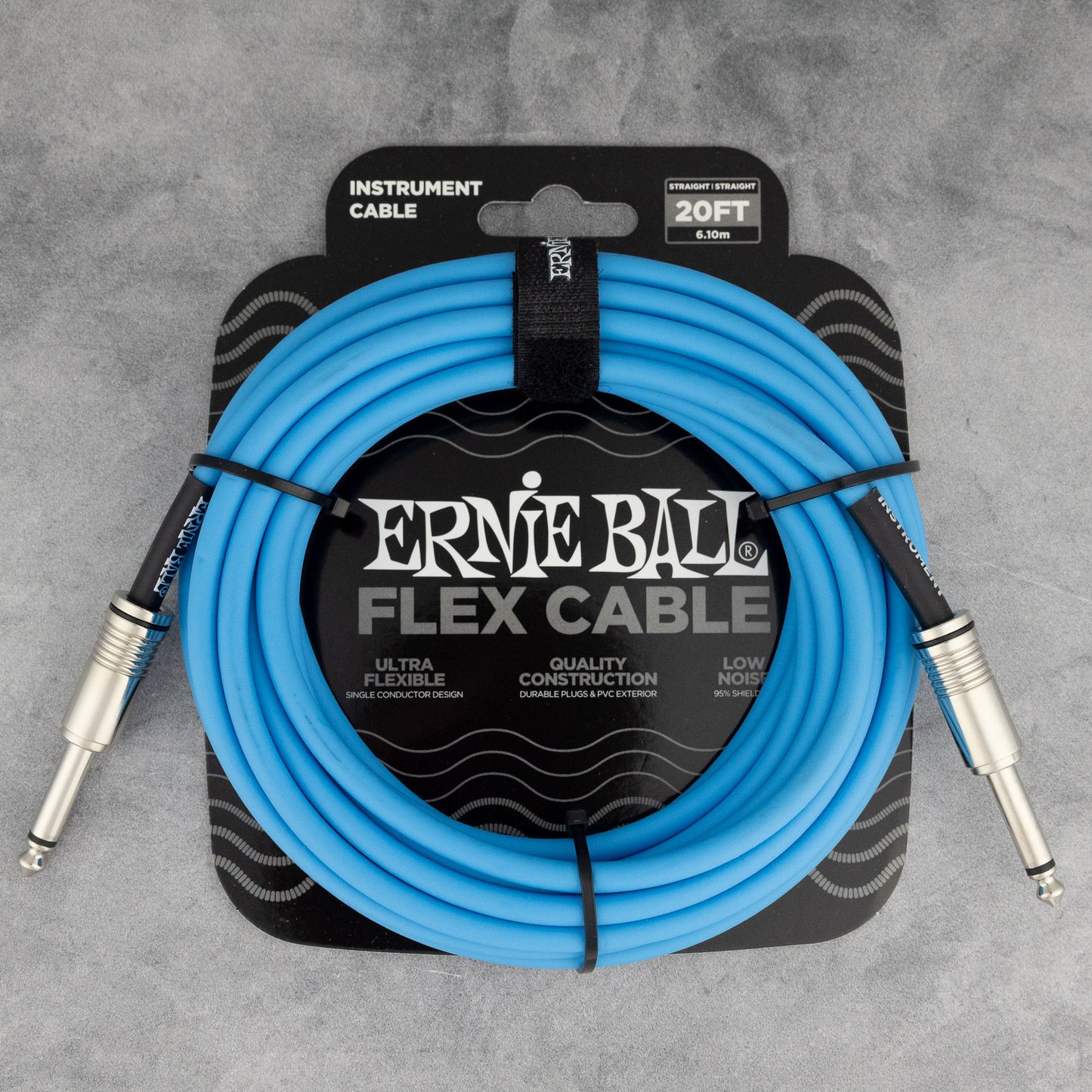 Ernie Ball 20' Flex Instrument Cable Straight/Straight, Blue