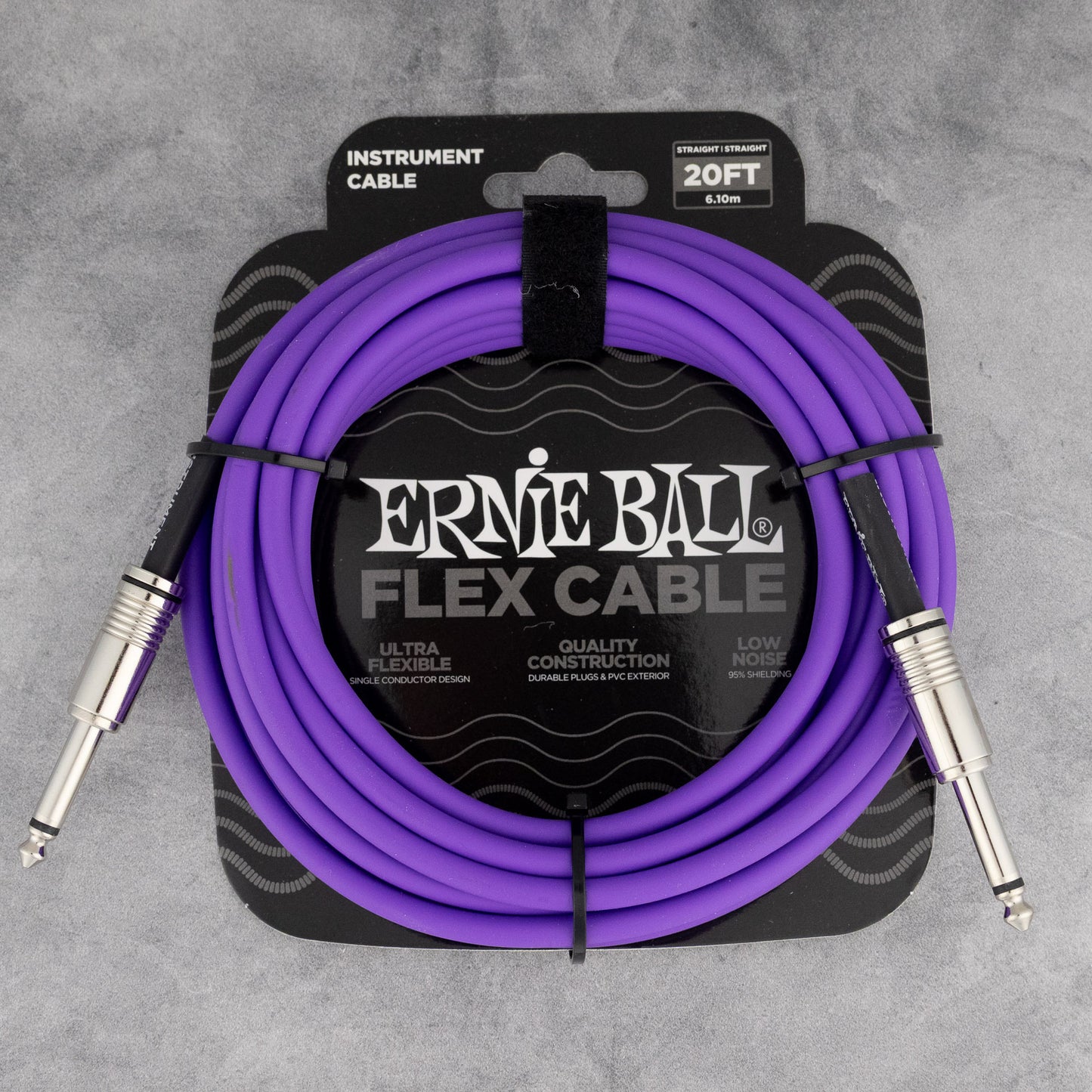 Ernie Ball 20' Flex Instrument Cable Straight/Straight, Purple