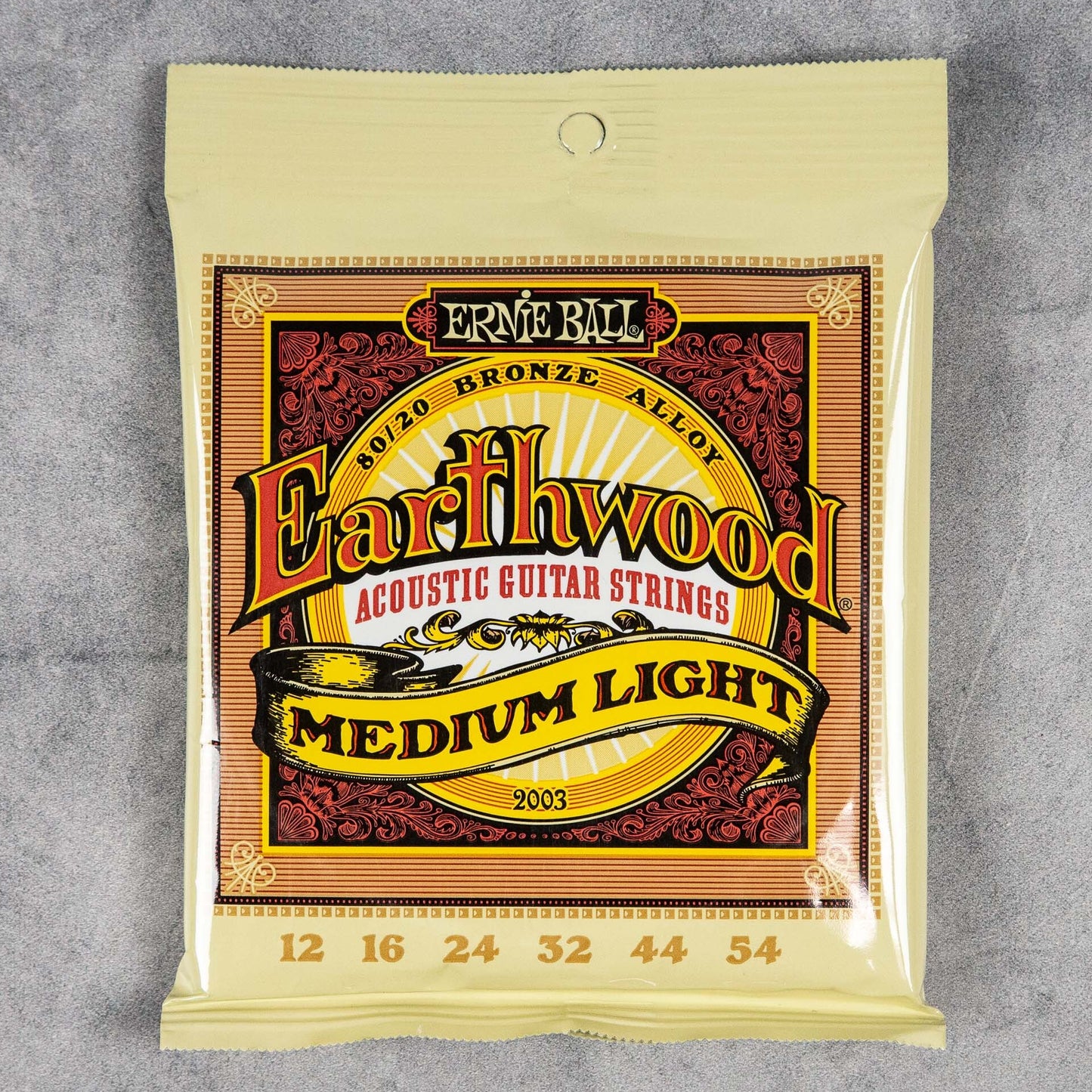 Ernie Ball Earthwood 80/20 Bronze Acoustic Guitar Strings, 12-54, Medium Light