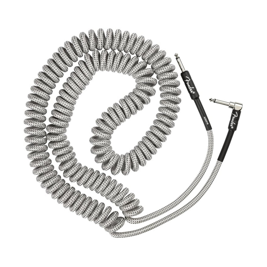 Fender 30' Professional Series Coil Cable, White Tweed
