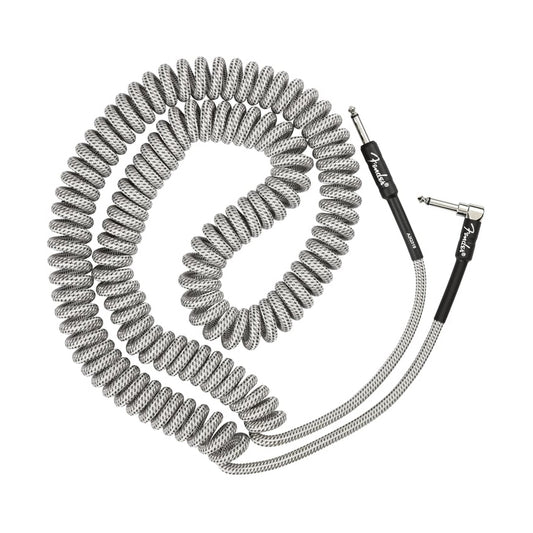 Fender 30' Professional Series Coil Cable, White Tweed