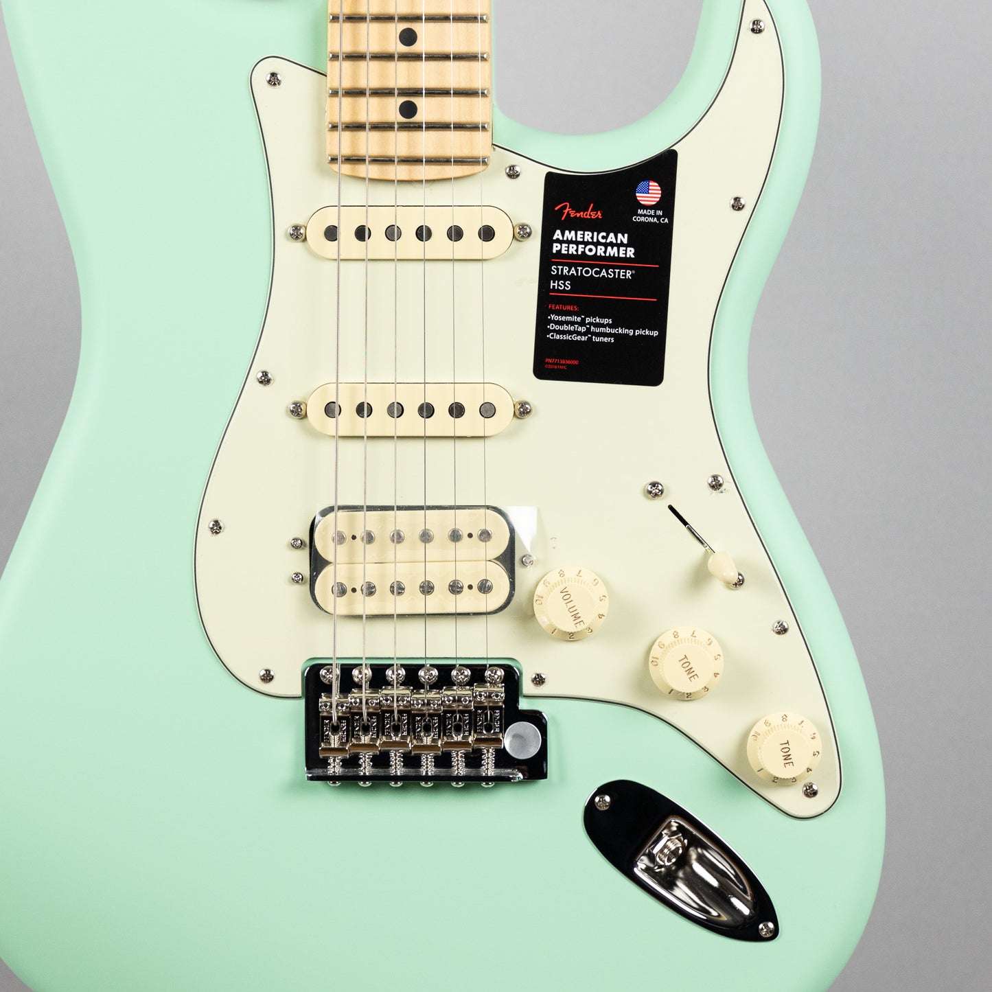 Fender American Performer Stratocaster HSS, Satin Surf Green