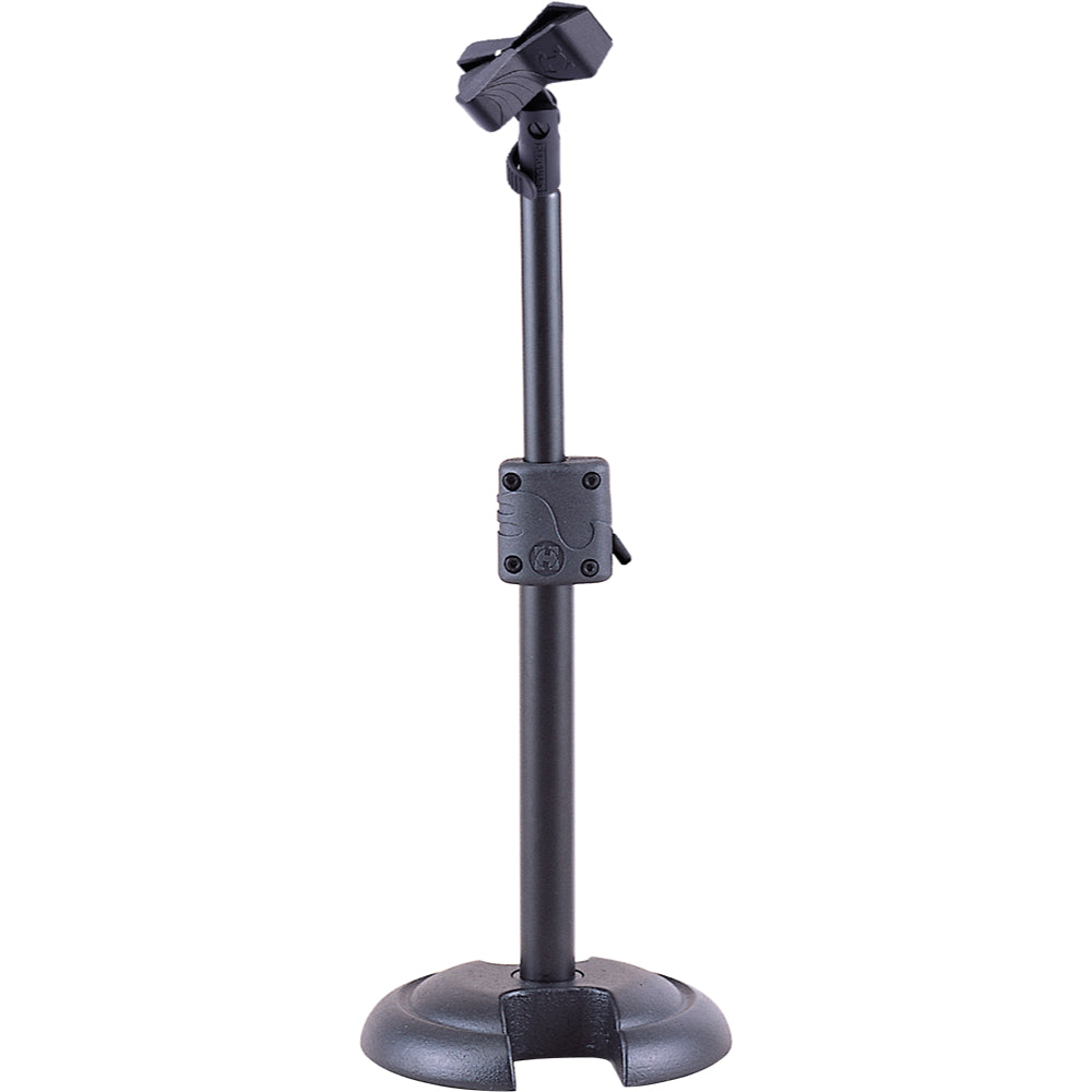 Hercules Low Profile Microphone Stand, H-Shaped Base, EZ Mic Clip