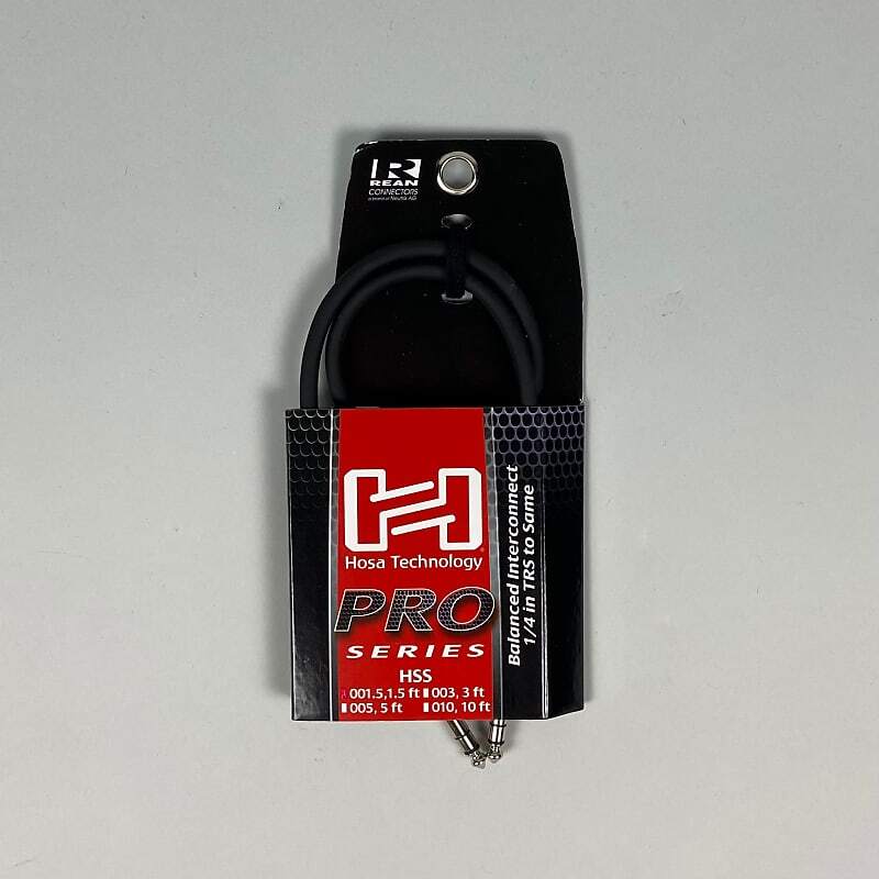Hosa Pro Series HSS 1.5' Balanced Interconnect Cable 1/4" TRS to Same