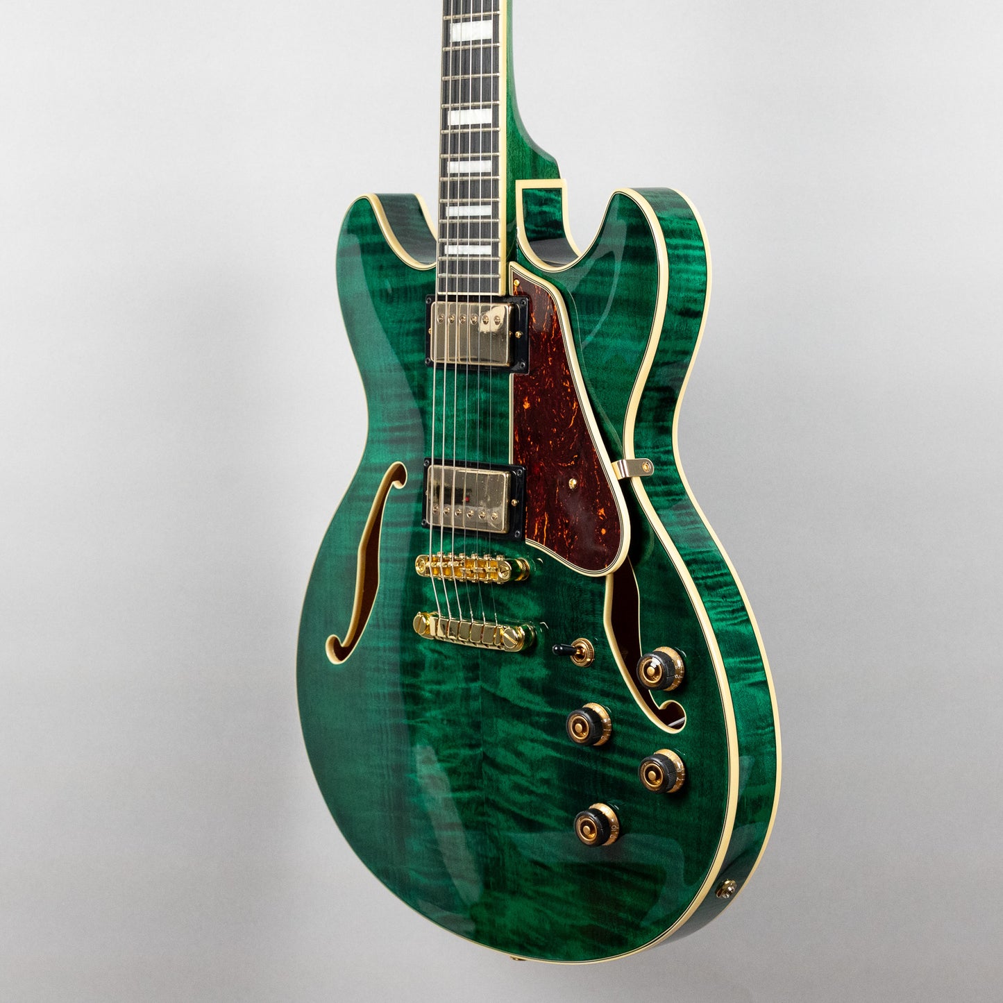 Ibanez AS93FM Artcore Expressionist Semi-Hollow Body, Transparent Moss Green