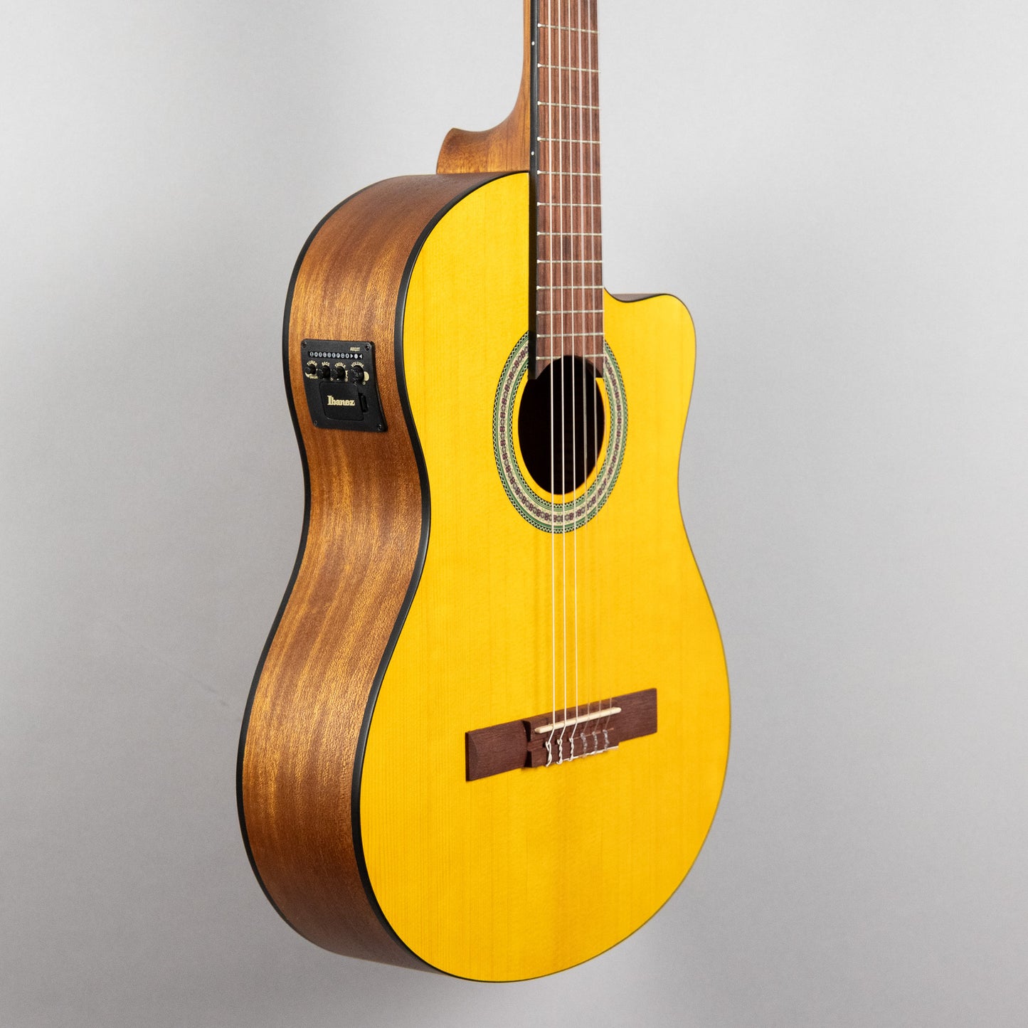 Ibanez GA3ECE Classical Nylon String Guitar, Open Pore Amber