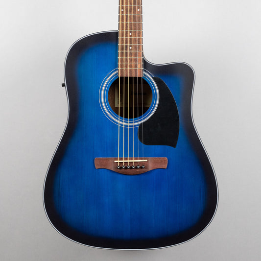 Ibanez PF50CE Dreadnought Acoustic, Transparent Blue Sunburst Top