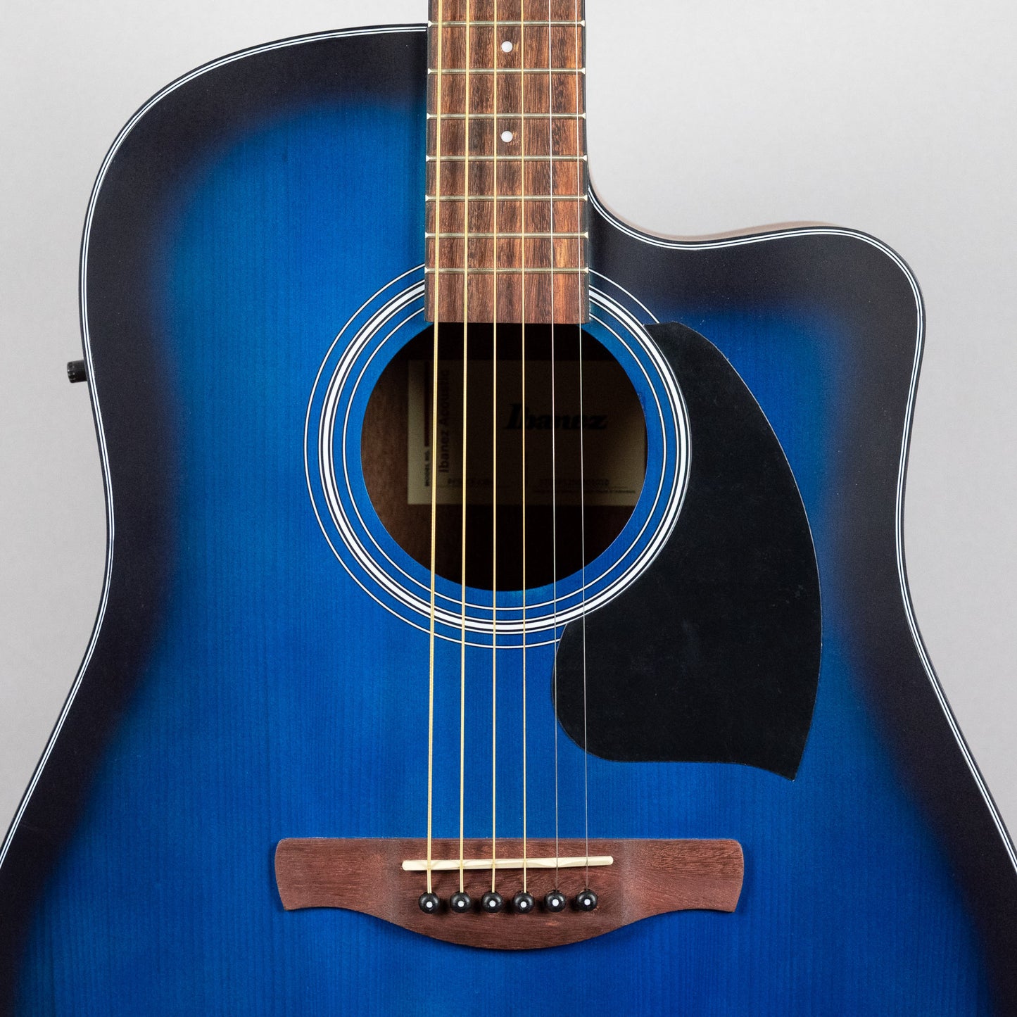 Ibanez PF50CE Dreadnought Acoustic, Transparent Blue Sunburst Top