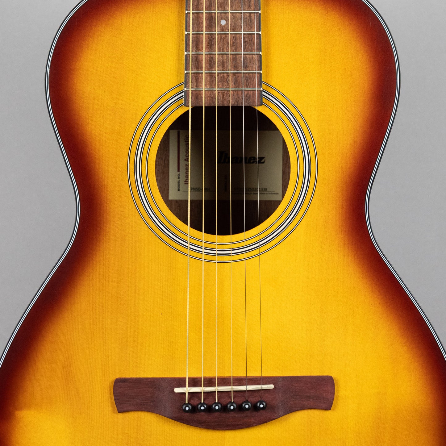 Ibanez PN50 Parlor Acoustic, Open Pore Brown Sunburst Top
