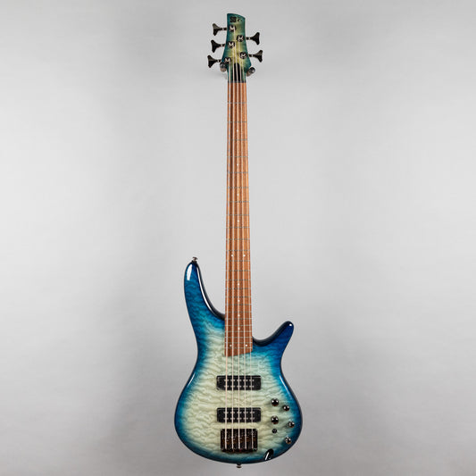 Ibanez SR405EQM SR Standard 5-String Bass, Stained Cosmic Blue Starburst