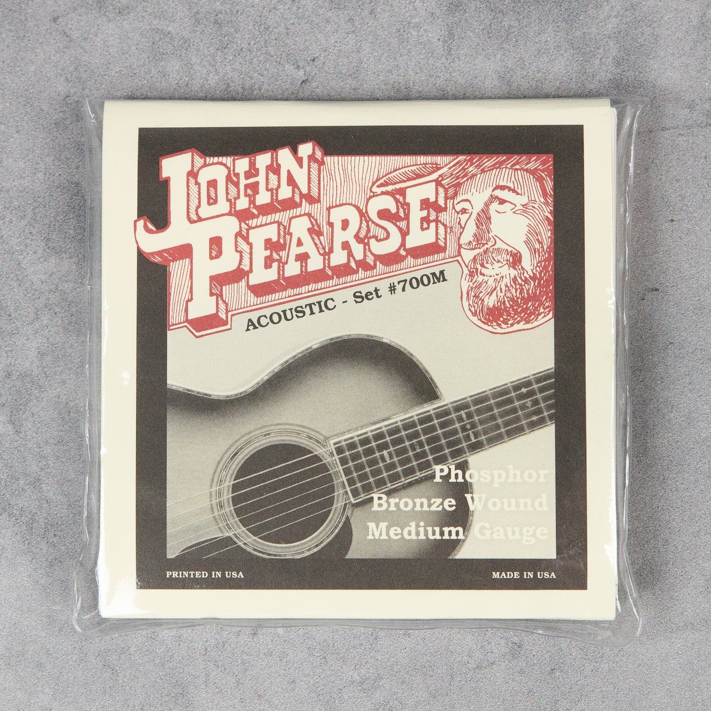 John Pearse 700M Phosphor Bronze Acoustic Guitar Strings, Medium, 13-56