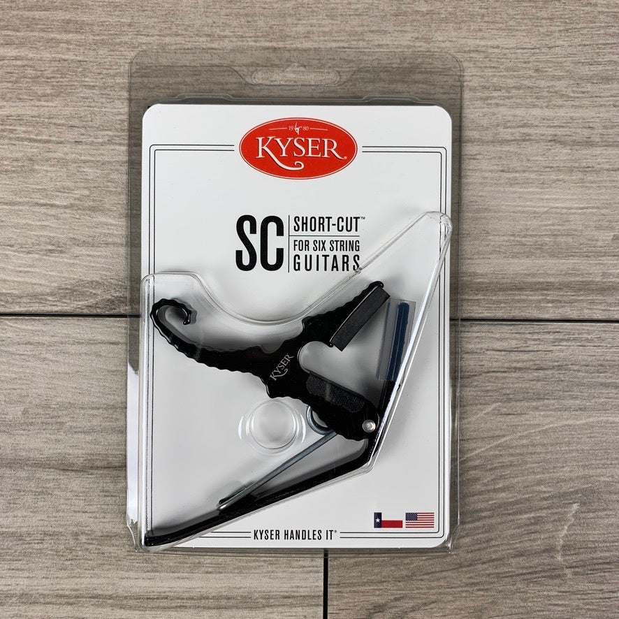 Kyser Short-Cut Partial Capo for 6-String Guitar, Black
