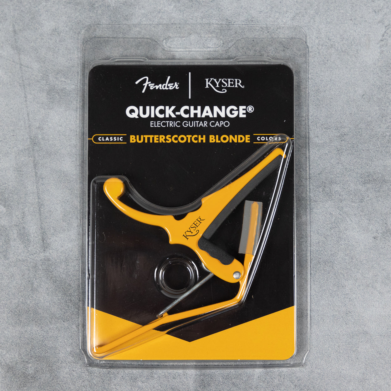 Kyser x Fender Quick-Change Electric Guitar Capo, Butterscotch Blonde