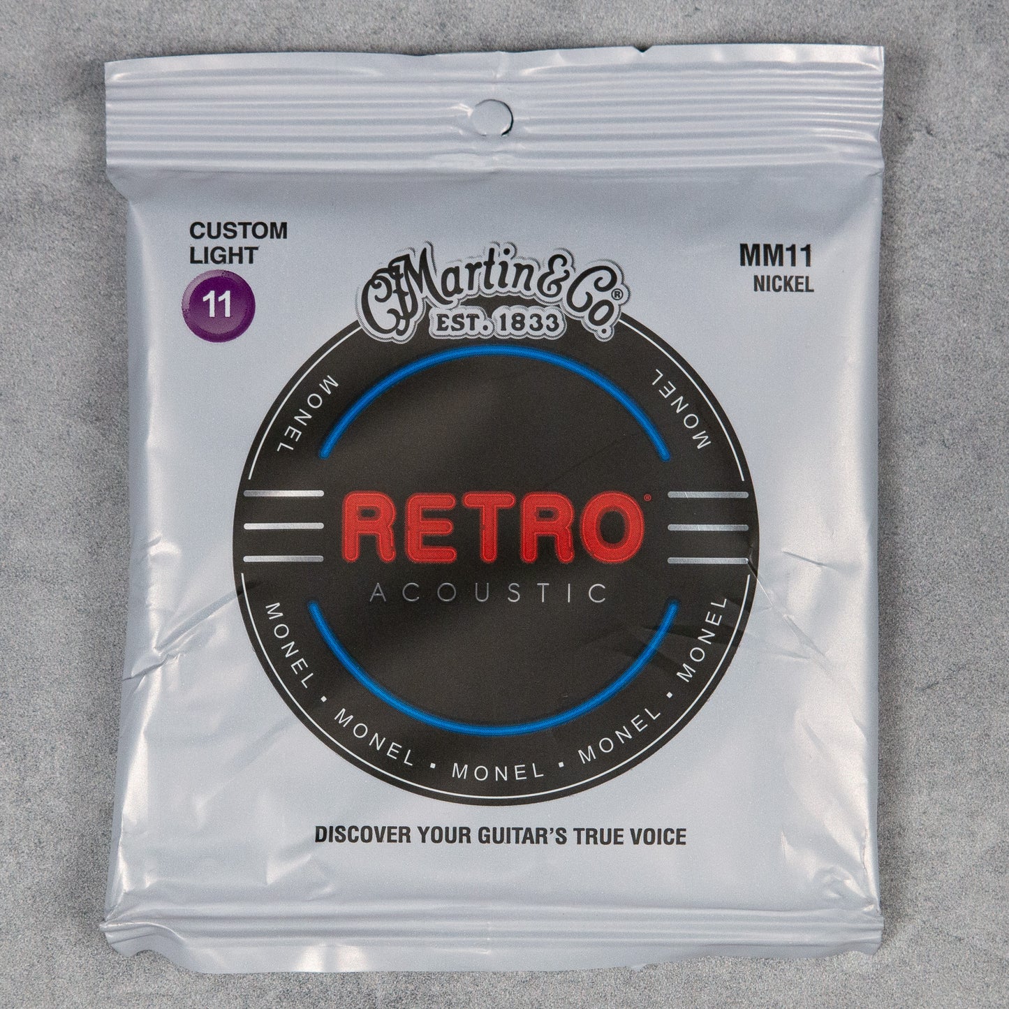 Martin MM11 Retro Acoustic Guitar Strings, Custom Light Gauge .011-.052