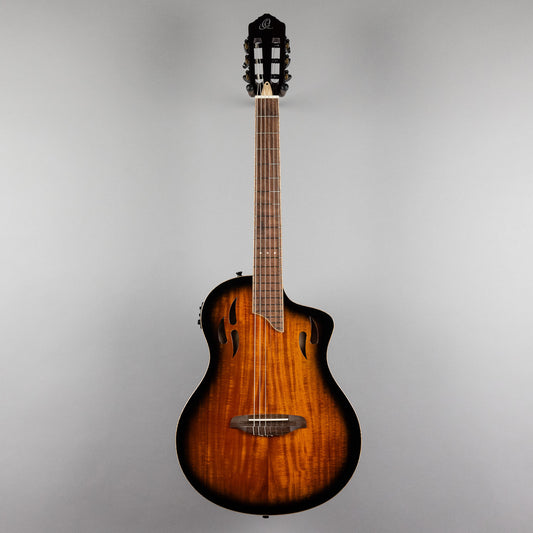 Ortega TourPlayer Deluxe Nylon String Guitar, Acacia Burst Top