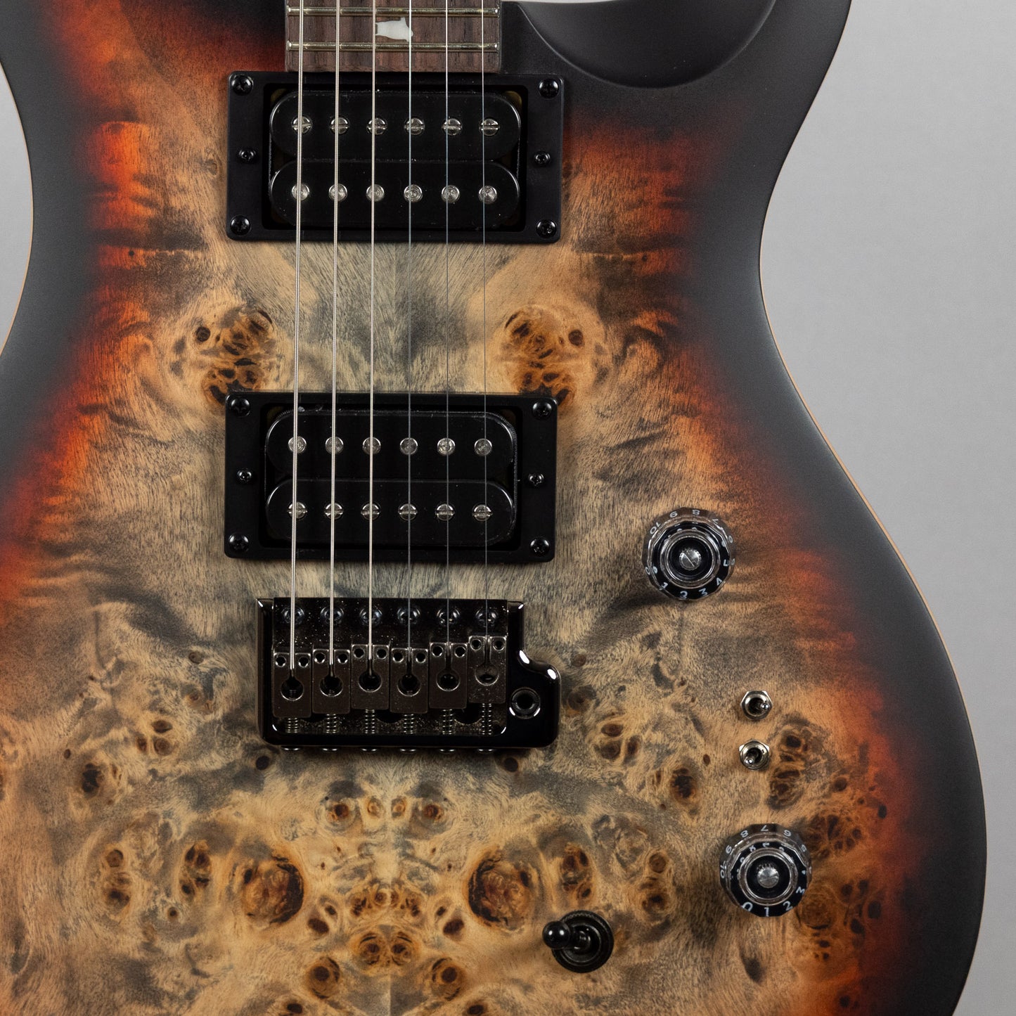Paul Reed Smith SE Exotic Custom 24-08 Poplar Burl Limited Edition, Charcoal Cherry Midnight Burst