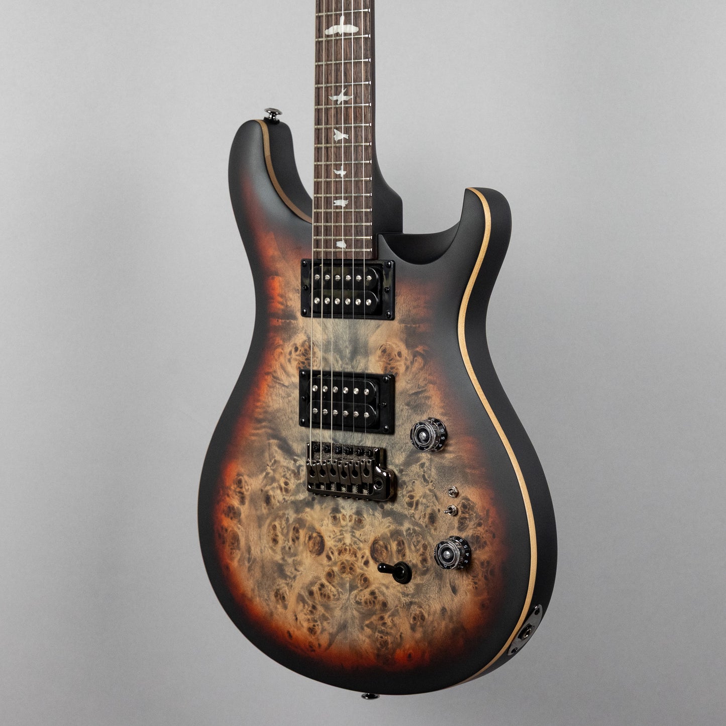 Paul Reed Smith SE Exotic Custom 24-08 Poplar Burl Limited Edition, Charcoal Cherry Midnight Burst