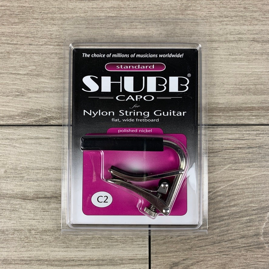 Shubb C2 Standard Capo for Nylon-String Guitars, Polished Nickel