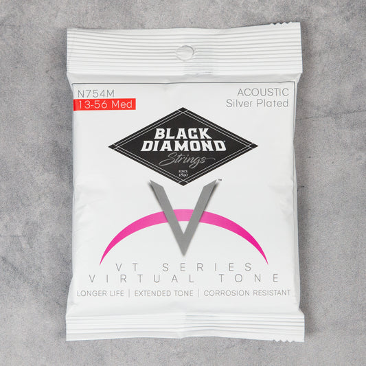 Black Diamond Strings, N754M Acoustic Silverplated Wound, Medium, 13-56