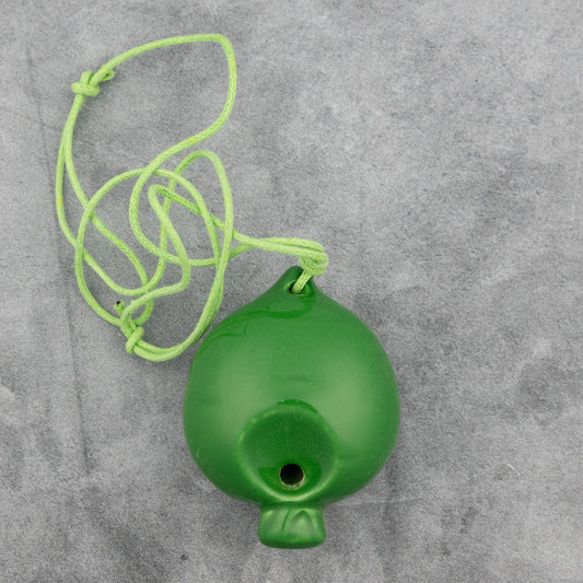 Songbird Green Spade 4-Hole Ocarina in G, Hylian Crest