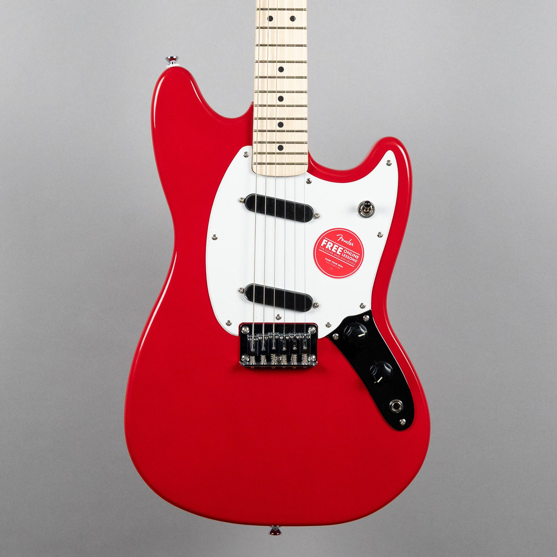 Squier Sonic Mustang, Torino Red – Carlton Music Center