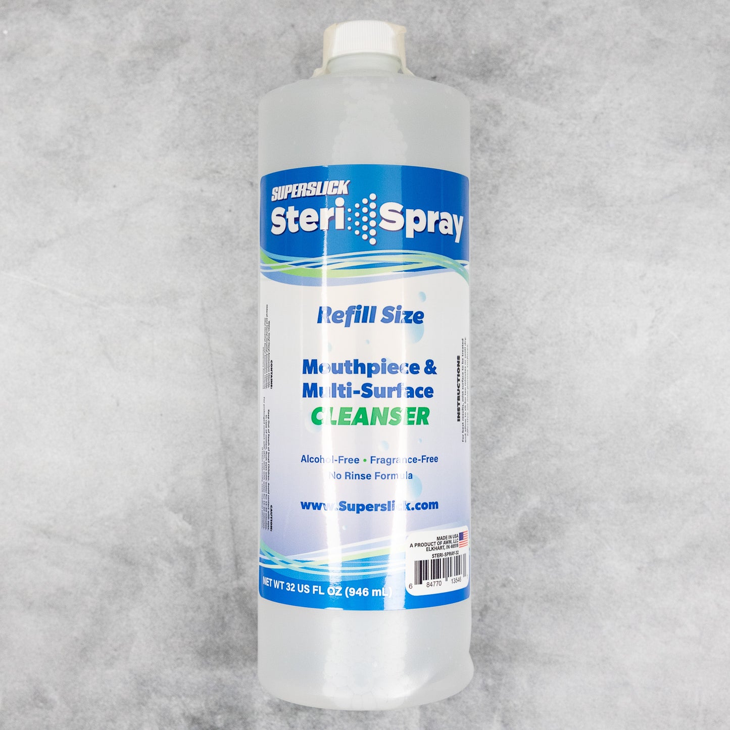 Super Slick Sterispray 32 oz. Mouthpiece Cleaner Refill Bottle